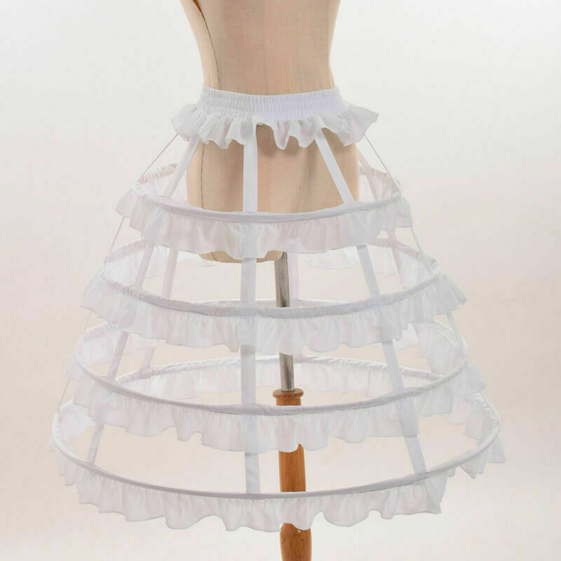 4 Hoop Crinoline กรงคึกคักกระโปรง Pannier Petticoat Underskirt อุปกรณ์เสริม