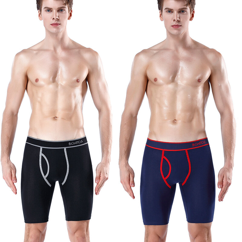 2pcs Front Opening Men's Panties Print Cotton Mens Boxers Sexy Male Underpants Sports Man Underware
