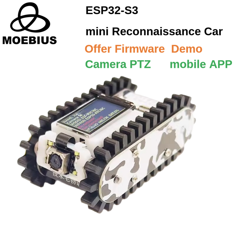 Pipeline Detection Mini Robot Car With Camera WiFi Fpv Image Transmission Mobile Phone Control Video Car Esp32 Development Board