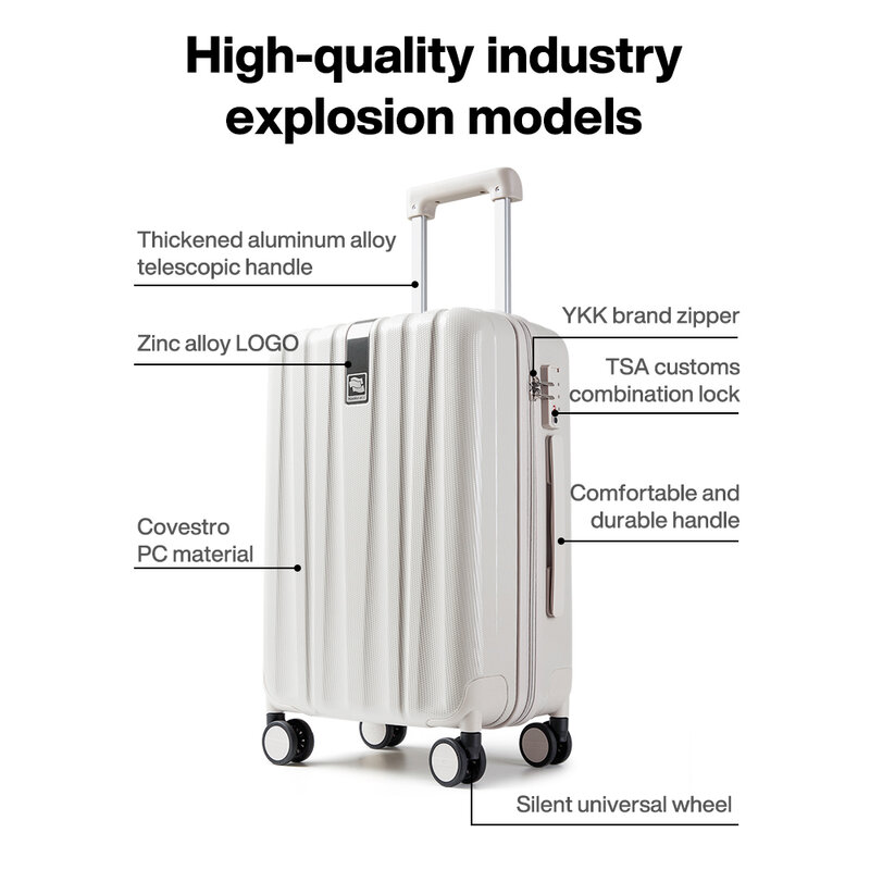 Best Spinner Luggage Suitcase PC Trolley Case Travel Bag Rolling Wheel Carry-On Boarding Men Women Luggage Trip Journey H80002