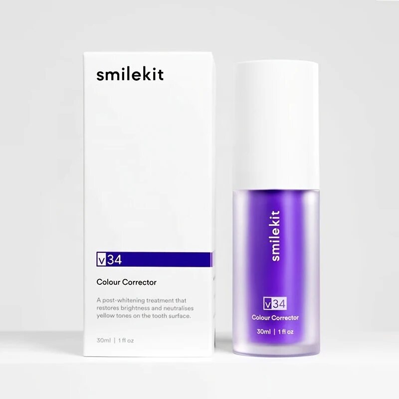 SmileKit-歯のホワイトニング用のペースト,歯磨き粉,明るい歯のホワイトニング,30mlの減少,V34
