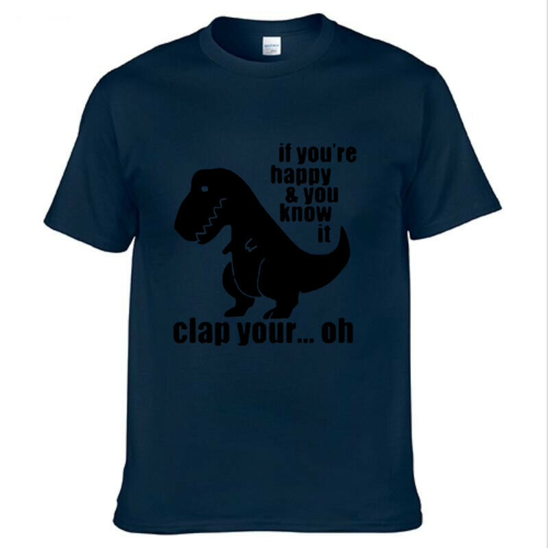 2024 летняя футболка с надписью Rex - If You Are Happy And You знает It, забавная Мужская футболка, Мужская хлопковая футболка в стиле хип-хоп