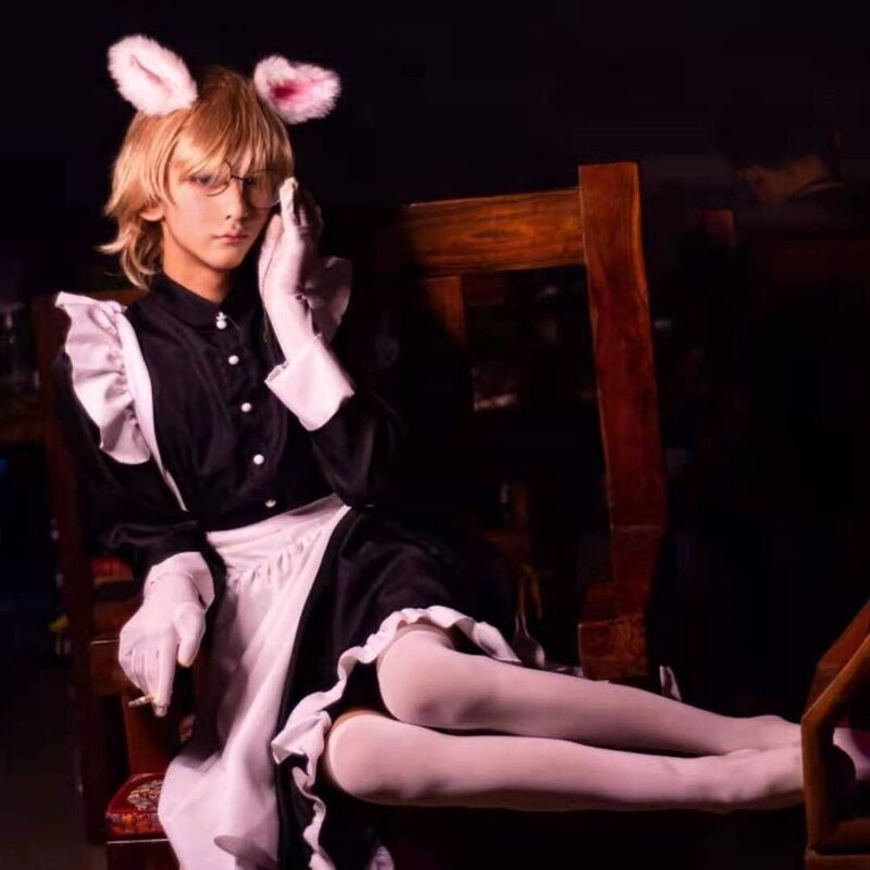 Pakaian Pembantu Wanita Gaun Panjang Gaun Celemek Gaun Lolita Pakaian Pria Kostum Kafe Uniseks Kostum Cosplay Anime Jujutsu Kaisen