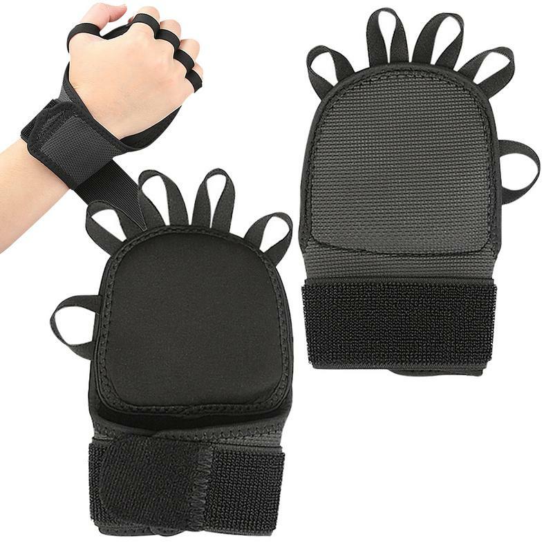 Sarung tangan Gym untuk wanita, sarung tangan olahraga terpisah pegangan empuk pelindung pergelangan tangan multifungsi setengah jari