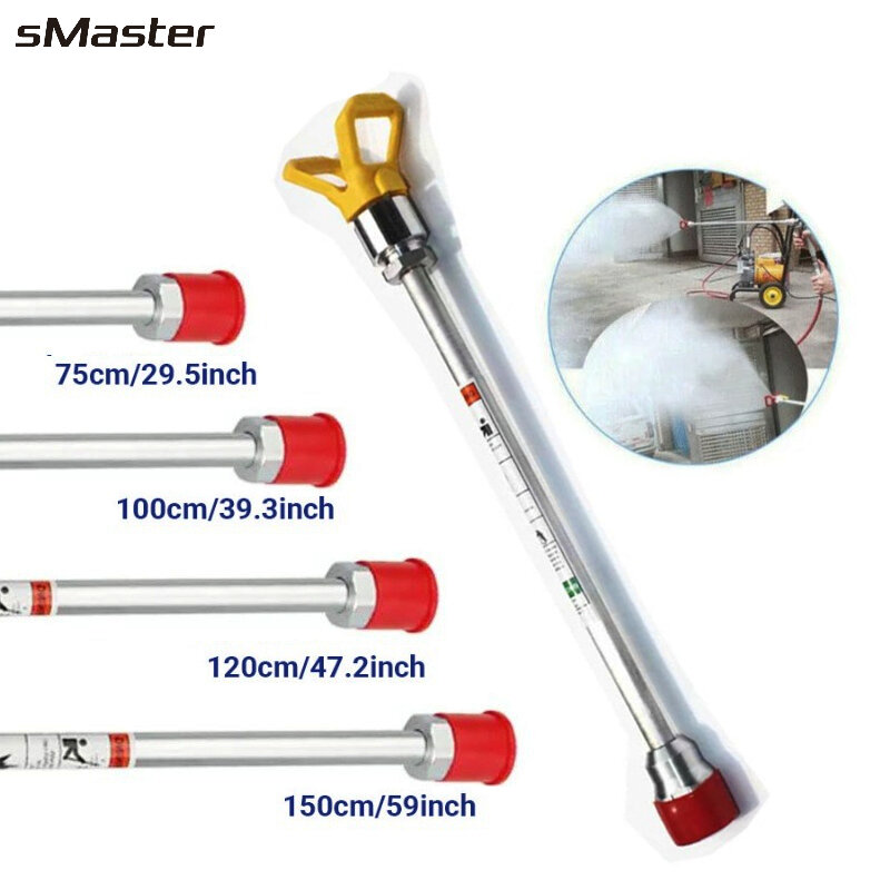 sMaster 75/100/120/150cm Airless Paint Sprayer Gun Extension Rod Spray Painting Guns Handle Pole for Garden Car Spraying Machine