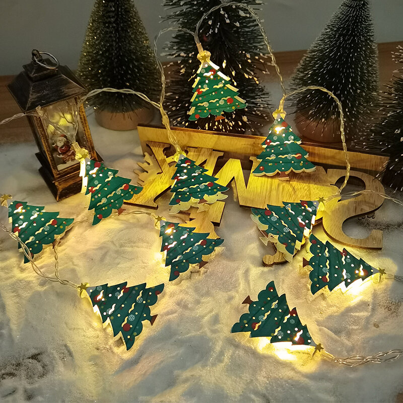 Guirxiété lumineuse LED pour sapin de Noël, bonhomme de neige, décoration pour la maison, ornement pendentif, nouvel an, 2023