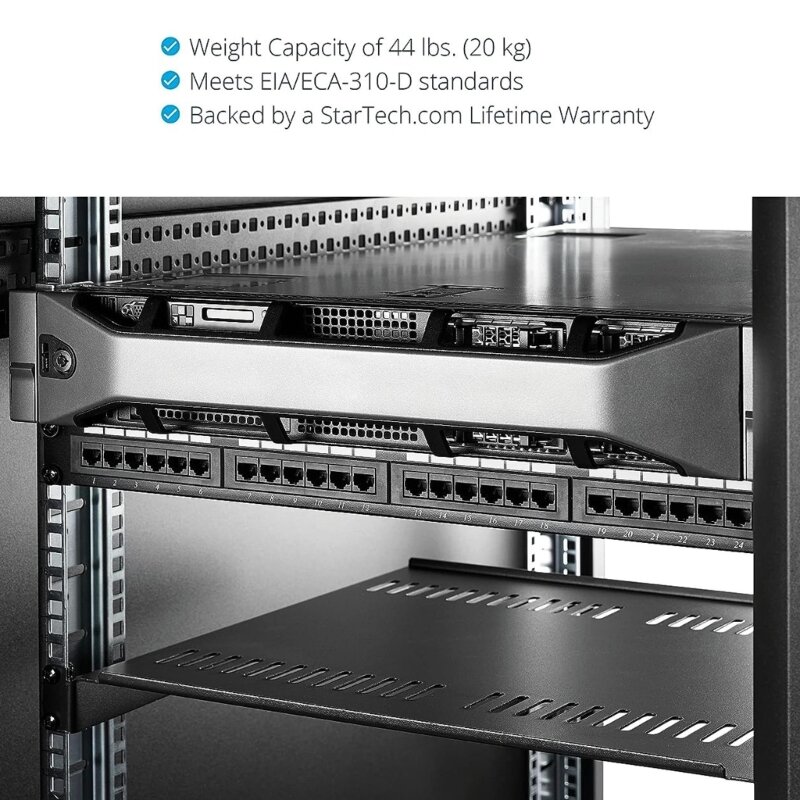Universal Vented Rack Mount Cantilever Tray สำหรับ 19" NetworkEquipment Rack & Cabinet เหล็กสำหรับงานหนักสำหรับน้ำหนัก 22 กก.