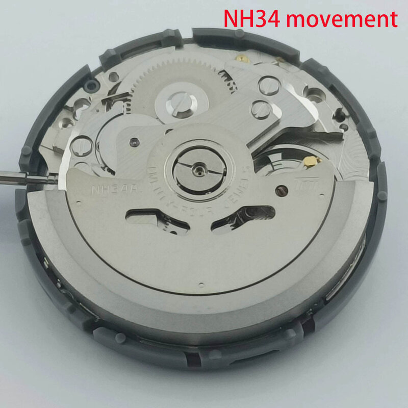 กลไก nh34การเคลื่อนไหวอัตโนมัติ GMT 24 Jewels NH34 NH34A ความแม่นยำสูง3นาฬิกา/3.8หมุนได้เอง