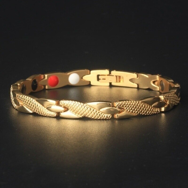Bracelet en acier inoxydable doré pour hommes et femmes, bijoux de couple, mode simple, nouveau, 2024