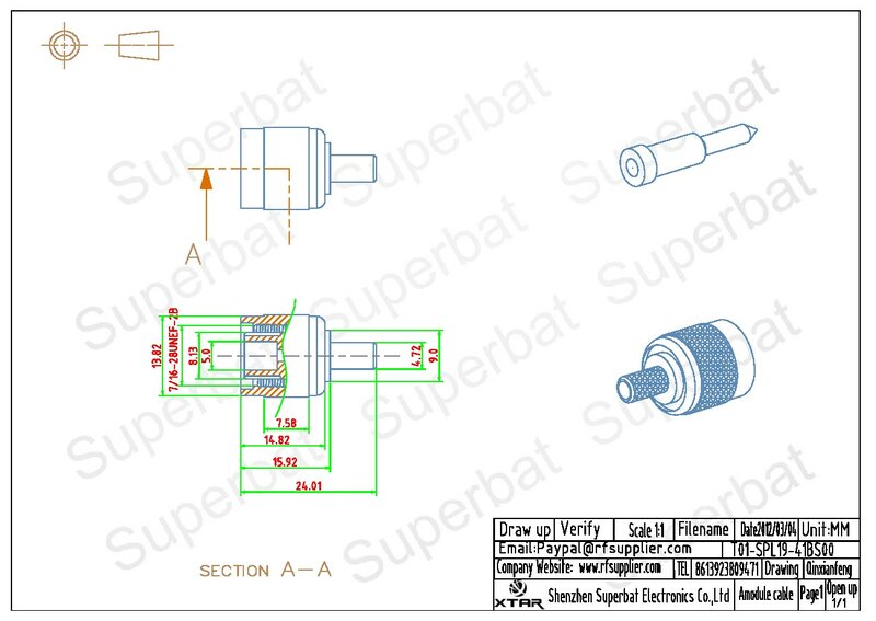 Superbat 10 шт. TNC обжимной штекер RF коаксиальный разъем для кабеля RG58 RG142,LMR195