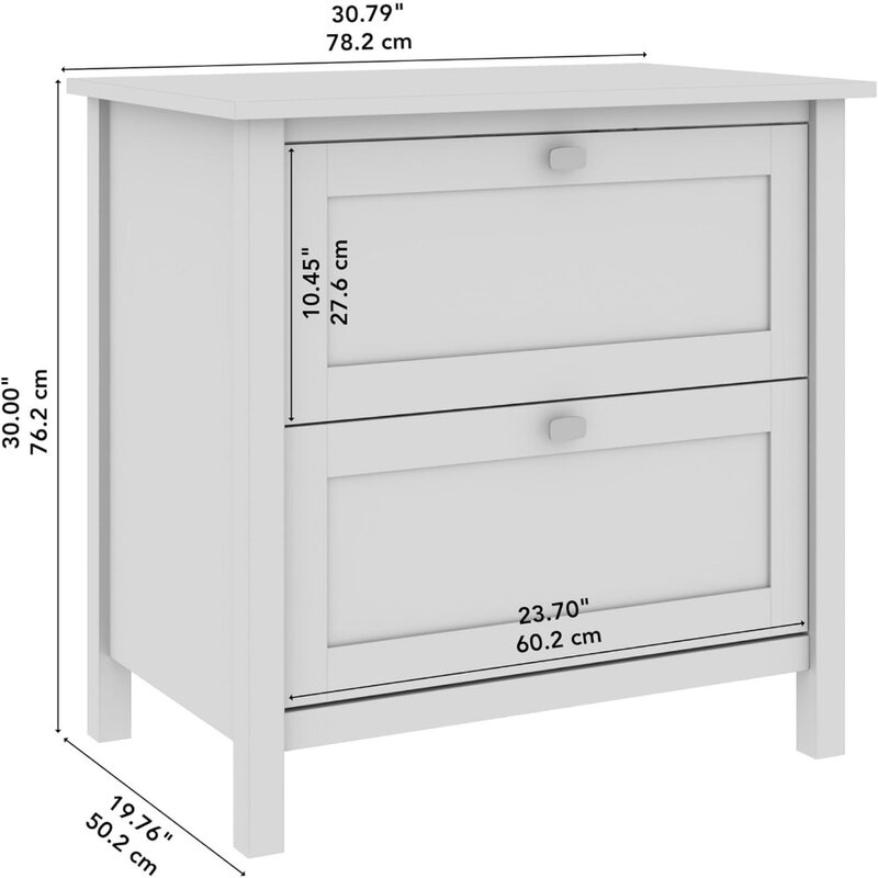 Broadview-2 classeurs latéraux en blanc pur, armoires de rangement pour la maison, le bureau, l'espace de travail, le fret, les meubles