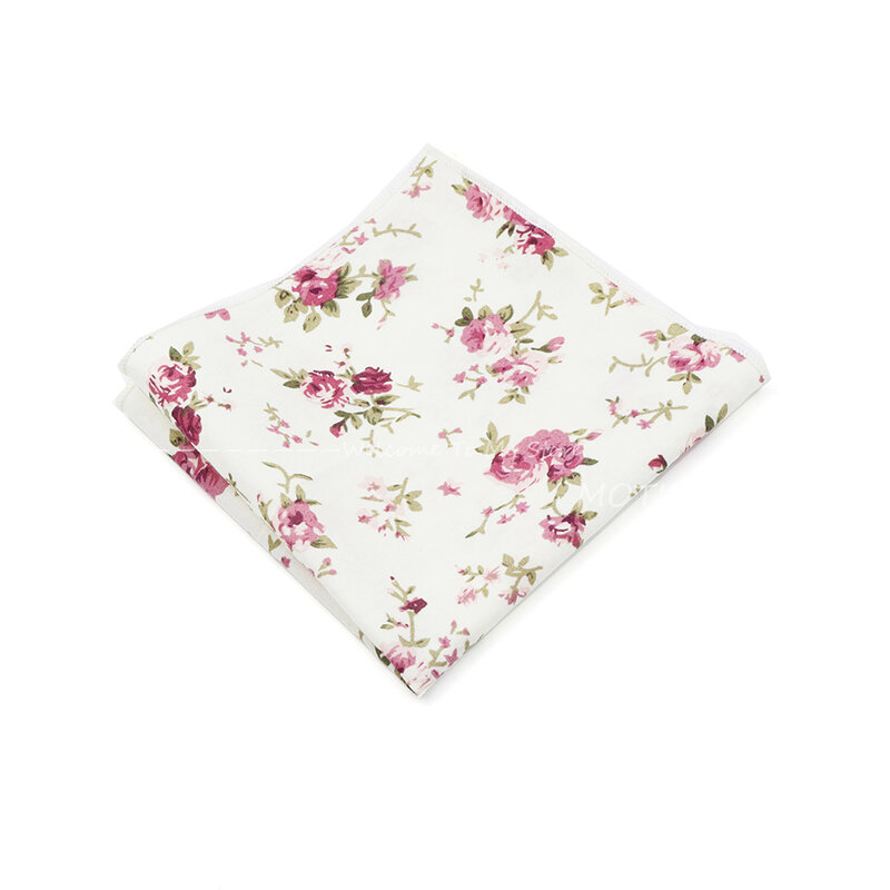 Men's leisure Cotton Flower Hankerchief Wedding Suit Hankies Casual Mens Pocket Square Handkerchief For Wedding Accessories Gift