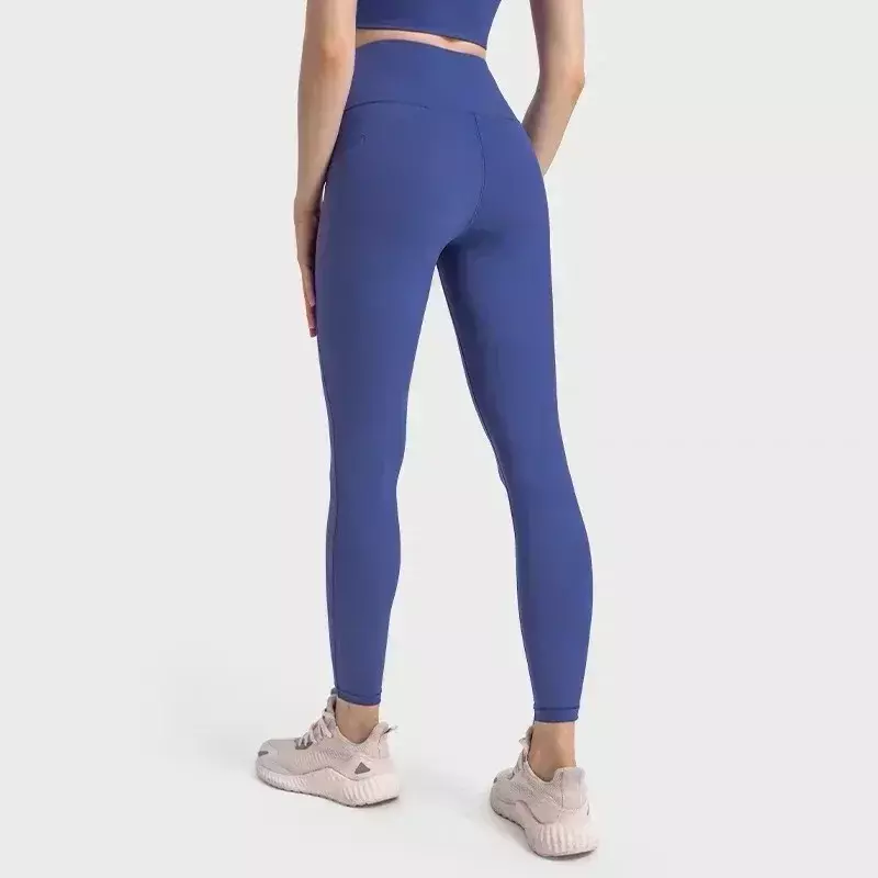 Limão Align-Calças de cintura alta para mulheres, Lift Hip, tecido nu, leggings esportivas com bolsos, calças esportivas de corrida fitness