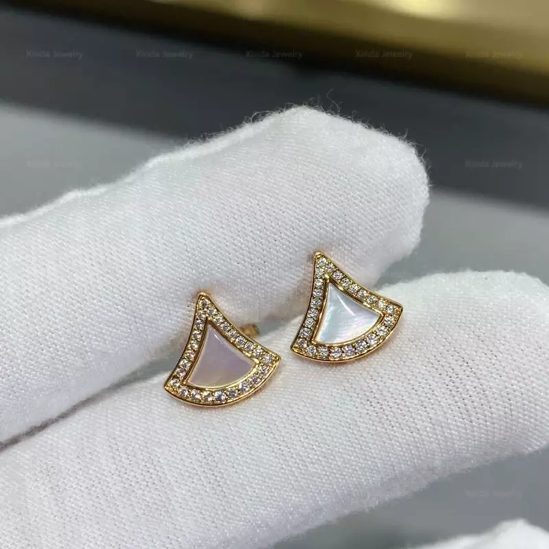 New S925 Sterling Silver Triangle Skirt Earrings for Women Elegant Fashion Luxury Brand Exquisite Jewelry Party Gifts