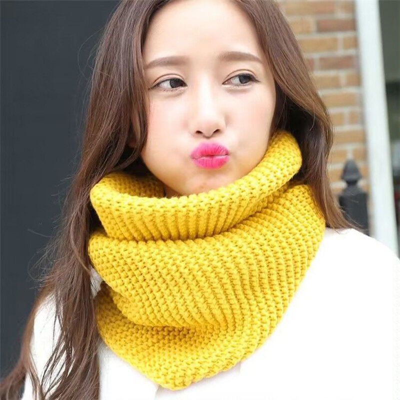 Fashion Women Ladies Knitting Scarf Winter Warm Necklace Scarf for Women Clothing Accessories Imitation Cashmere Female Scarves