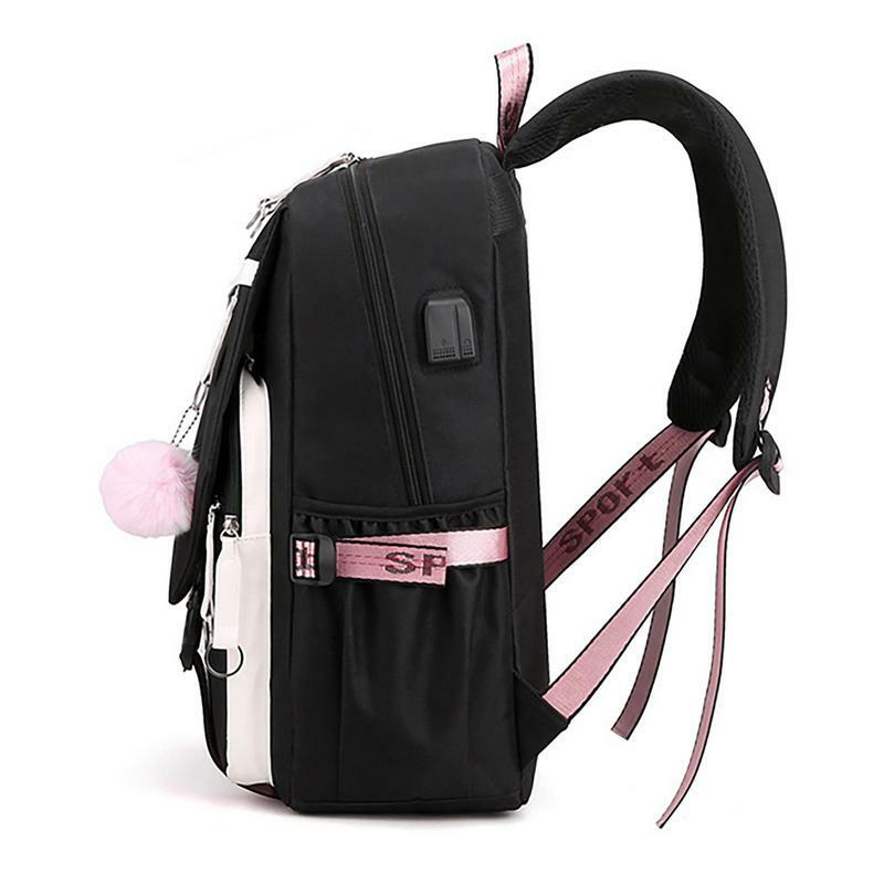 DemonSlayer USB 충전 포트가 있는 노트북 가방, 학생 학교 가방, 어린이 여행 배낭, 어린이 생일 선물, 애니메이션 책가방