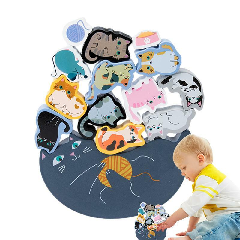 나무 밸런스 게임 귀여운 고양이 나무 밸런스 장난감 스택 게임, 독특한 교육 장난감 밸런스 게임, 손과 눈의 협응 개발