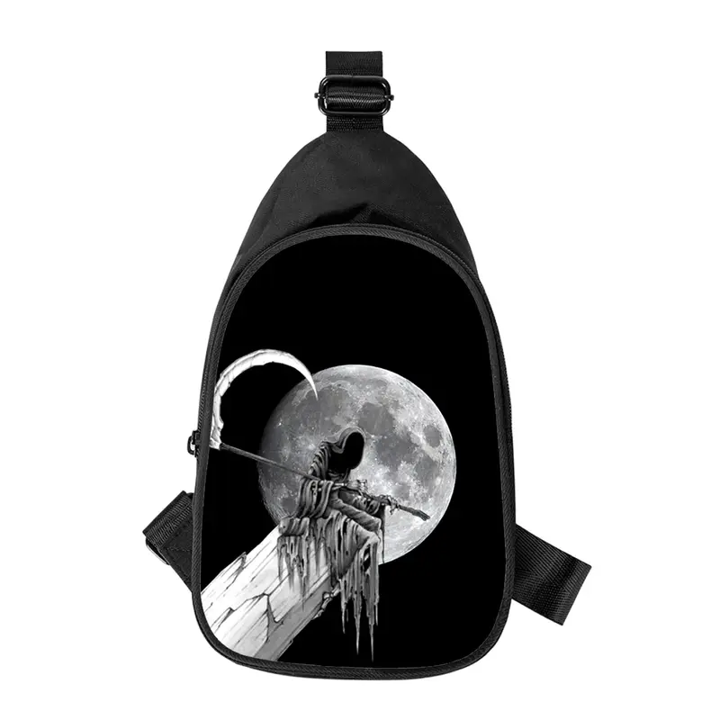 Новинка, Мужская нагрудная сумка grim Reaper Skeleton с 3D принтом, женская сумка через плечо по диагонали, школьная поясная сумка для мужа, Мужская нагрудная сумка
