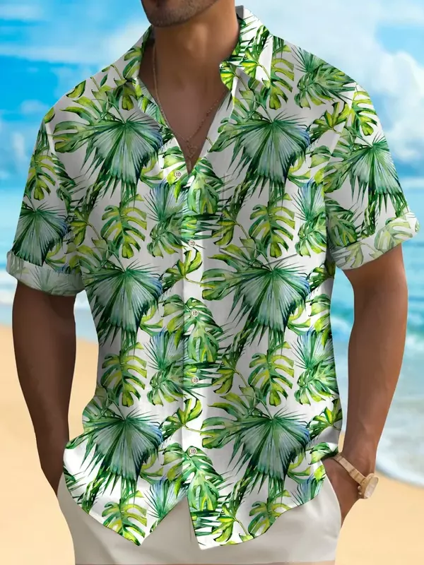 2024 Beach Hawaiian Men's Shirt 3D Printed Men's clothing Street Casual Daily Short Sleeve Fashion Buttoned Shirt for Boys
