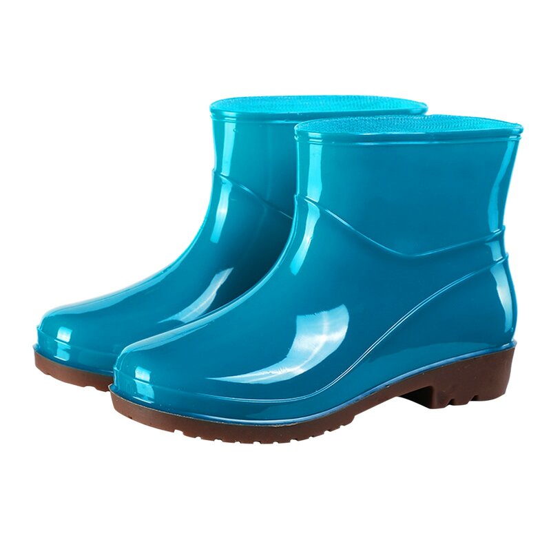 Botas De lluvia impermeables para Mujer, zapatos De goma, antideslizantes, con suela gruesa, 2023
