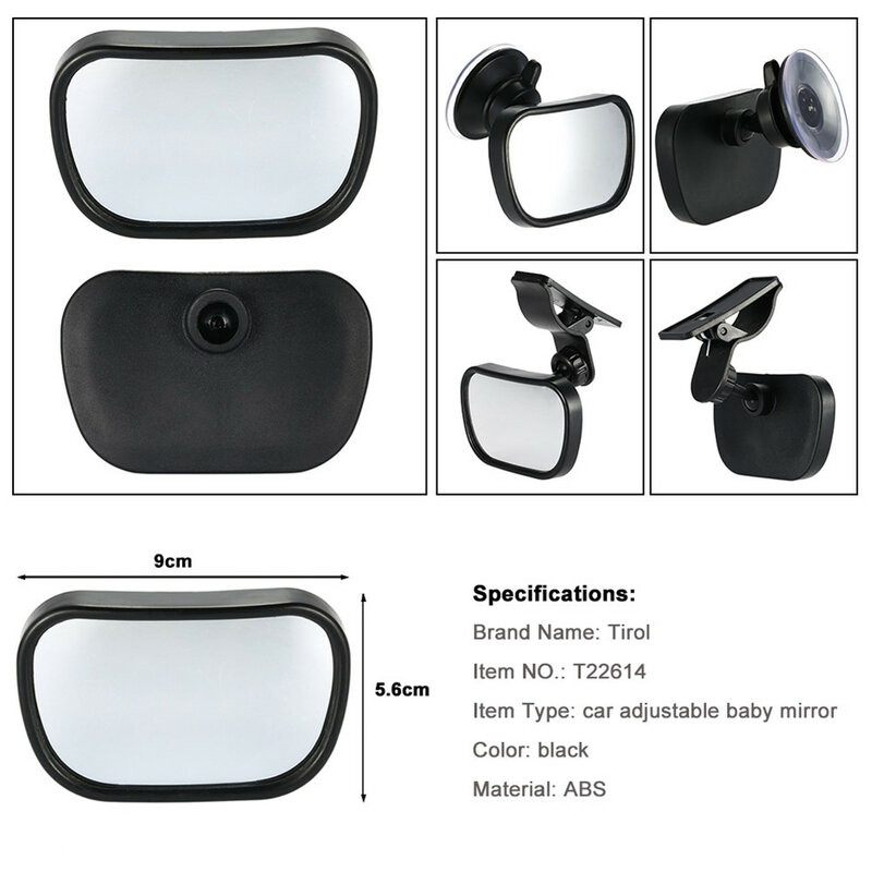 Adjustable Baby Car Mirror For Back Seat Safety View Rear Facing Car Interior Baby Monitor Reverse Safety Seats Rear Mirror