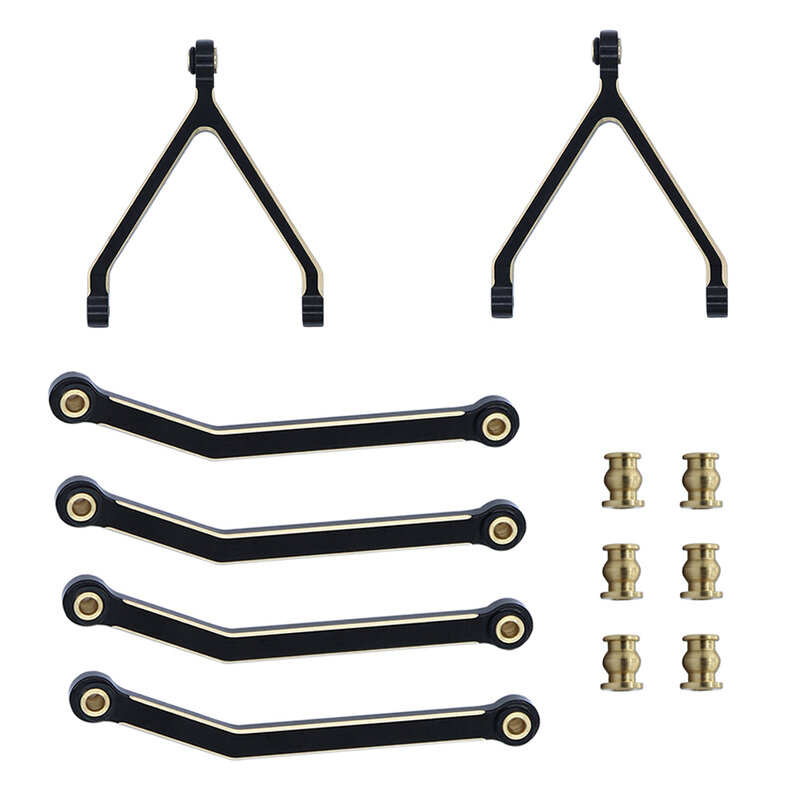 1 24 Brass Wheelbase Steering Link Rod Set For FMS FCX18 FCX24 RC Car Part RC Car Accessories Replacement Parts