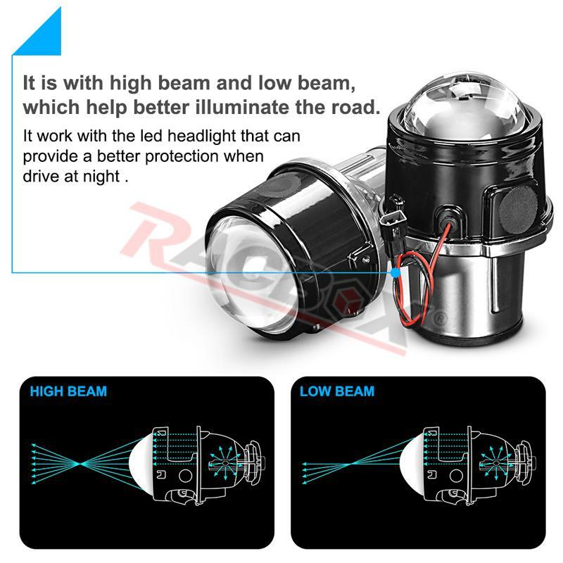 2.5 Inch Bi-Xenon Hid Metal Fog Light Projector Lens Voor H11 Hid H8 H9 Refit Motorfiets Universele Auto rijden Retrofit Lamp