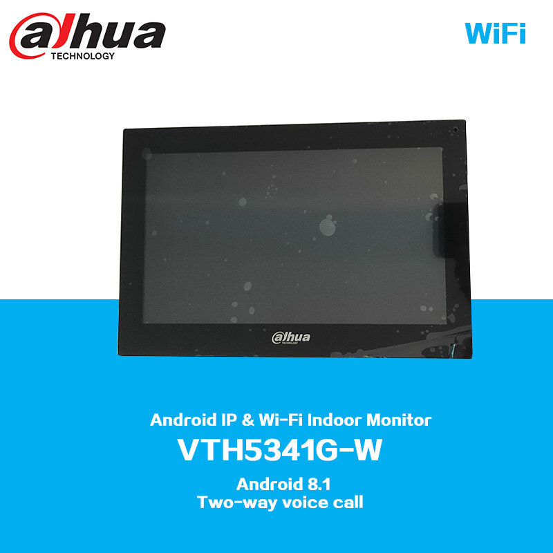 Dahua อินเทอร์คอม WiFi วิดีโอ VTH5341G-W แอนดรอยด์8.1หน้าจอดิจิตอลในร่มขนาด10นิ้วรองรับสัญญาณเตือนจากไมโคร SD การ์ด