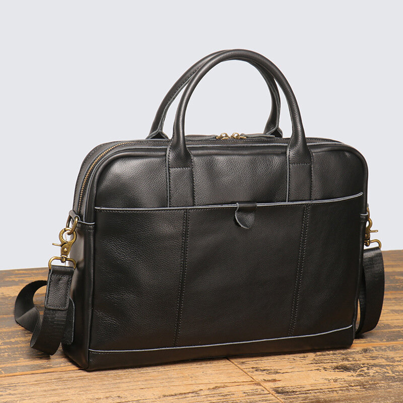 Портфель Leathfocus мужской из натуральной кожи, винтажный мессенджер для ноутбука, легкая деловая сумка для работы