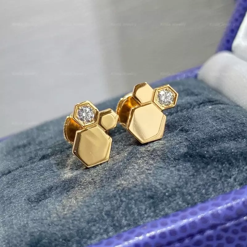 Boucles d'oreilles en accent d'abeille en argent regardé S925 pour femme, design minimaliste, bijoux légers, marque de mode de luxe, cadeau de fête
