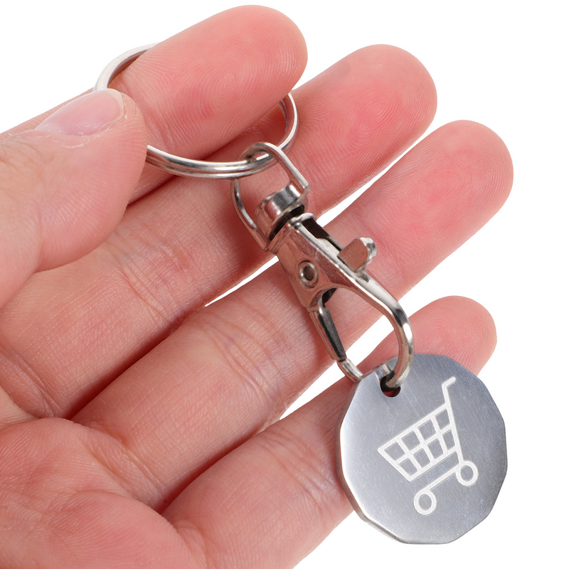 4Pcs Shopping Trolley Token Key Ring Trolley Token Coin Keyring Supermarket Shopping Cart Token Keychain