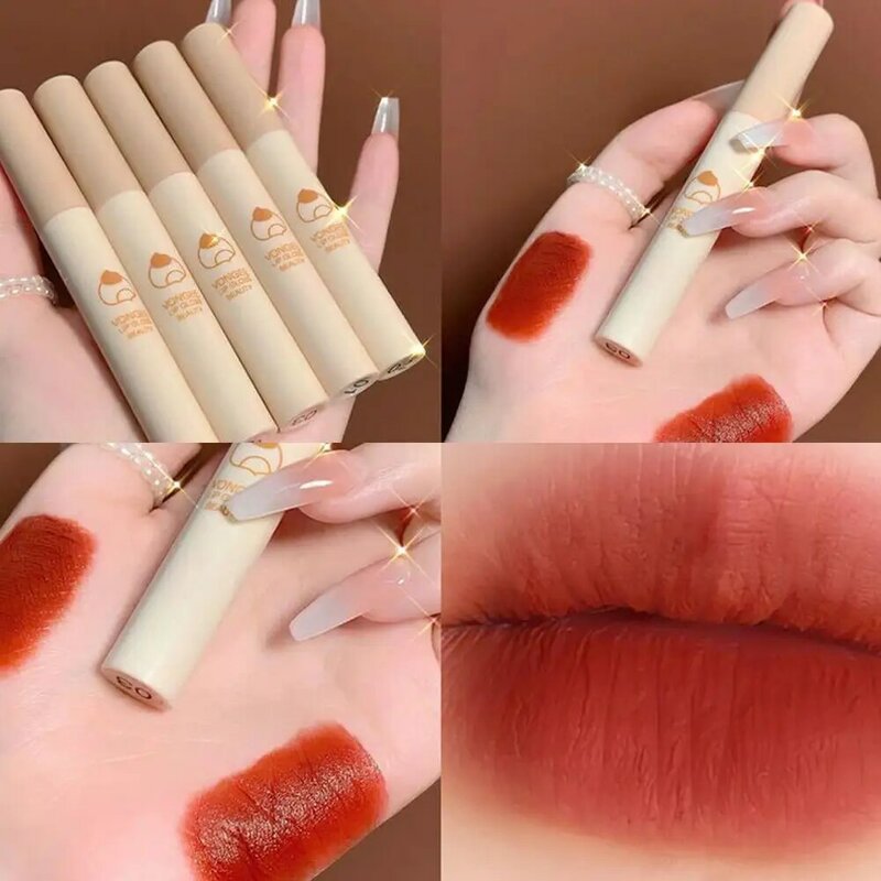 5 Colors/set Matte Lip Glaze Non-stick Long-lasting Non-irritating Velvet Matte Lipstick Moisturizing Nourishing Silky Lip