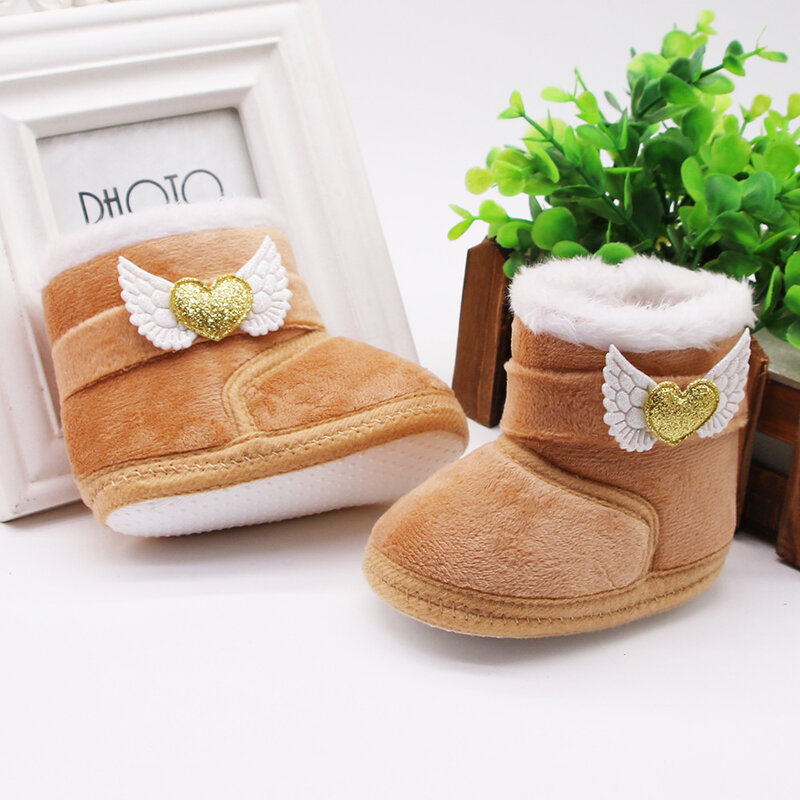 赤ちゃんと女の子のための冬の暖かいブーツ,柔らかい毛皮のような靴,0〜18m