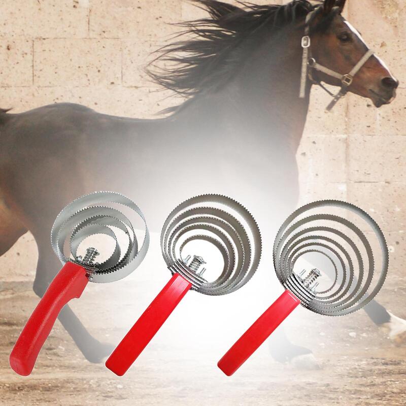Reversible Curry Comb Convenient Multifunctional Metal Curry Brush Horse Shedding Tool Horse Brush for Cattle Sheep Cow Goat Pet