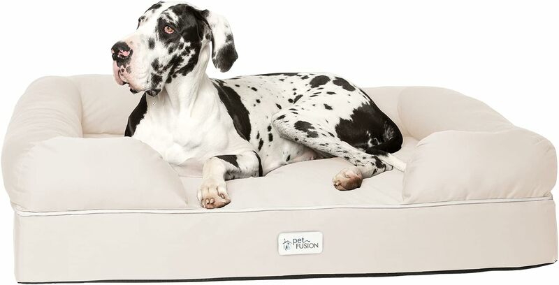 Najlepsza łóżko dla psa PetFusion, ortopedyczna pianka zachowująca kształt, wiele rozmiarów/kolory, poduszka o średniej twardości, wodoodporna wkładka