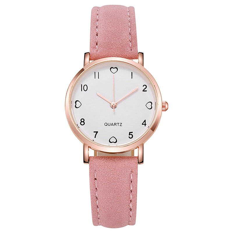 Relógio de quartzo digital feminino, pulseira de couro, presente adequado para mulheres e meninas