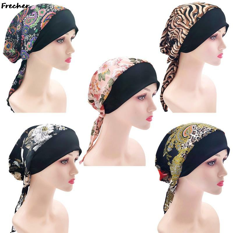Indian Headscarf Muslim Hijabs Women Exotic Fashion Hat Turban Cap Hair Cover Islamic Underscarf Bonnet Head Turbante Mujer New