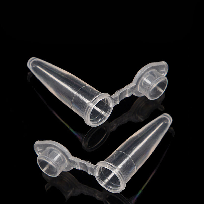 Tube à centrifuger en plastique transparent avec couvercle, accessoires de test de laboratoire scientifique, récipient micro, 0.2 ml, 50 tubes à essai