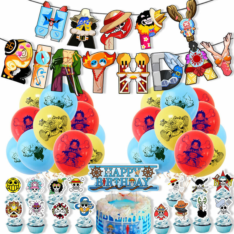 Conjunto de decoración de fiesta de cumpleaños de una pieza, combinación de bola de bandera de plantación de fiesta de pastel, caliente