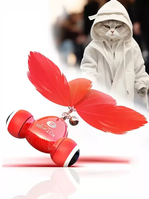 Mainan kucing pintar interaktif ikan mas merah barang untuk kucing senang bergerak otomatis mainan anak kucing Robot elektronik hewan peliharaan ikan lucu