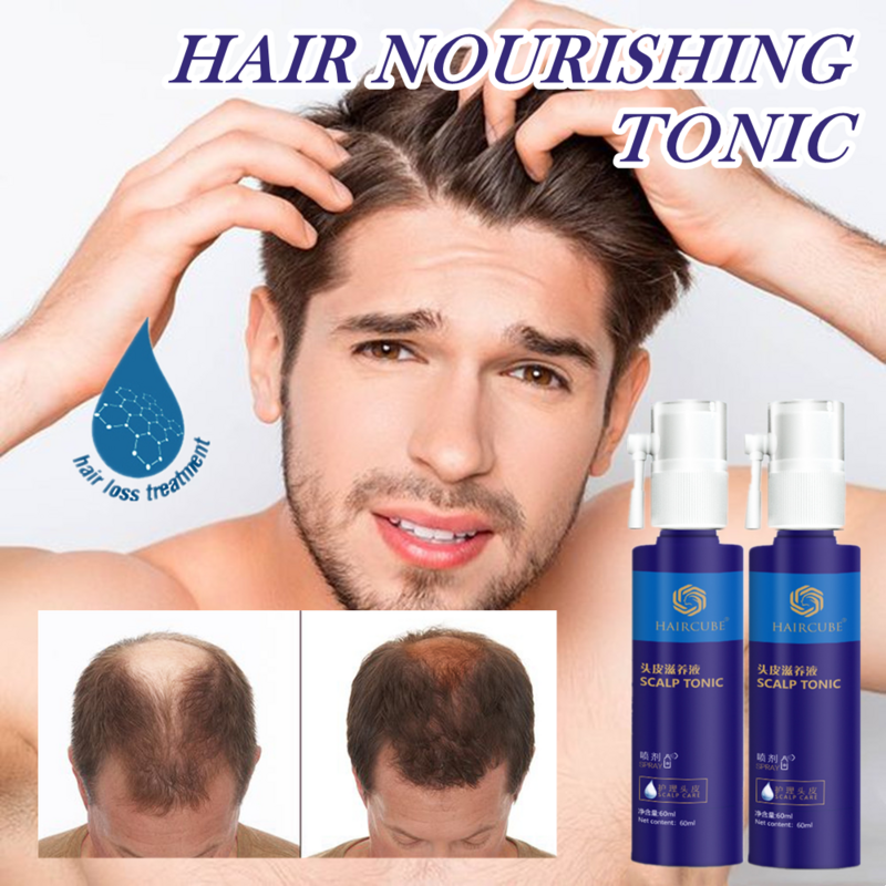 HAIRCUBE-Spray para el crecimiento del cabello, tónico líquido para el cuero cabelludo, esencia de regeneración del cabello, tratamientos para la pérdida del cabello, productos de suero espesante