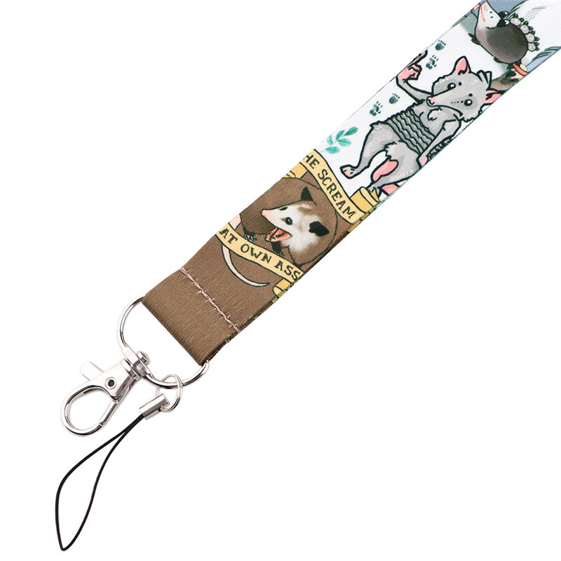 Opossum-cordón de ratón para llaves de teléfono, correa de cuello fresca, silbato de cámara, insignia de identificación, cintas bonitas, regalos