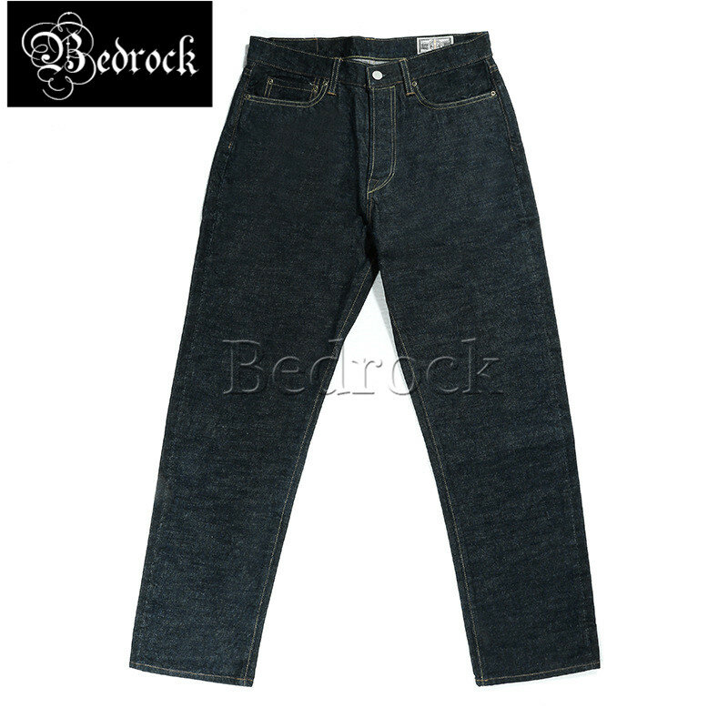 New 15oz heavy primary color Raw Denim jeans men's casual cow-raising straight leg pants selvedge denim jeans for men