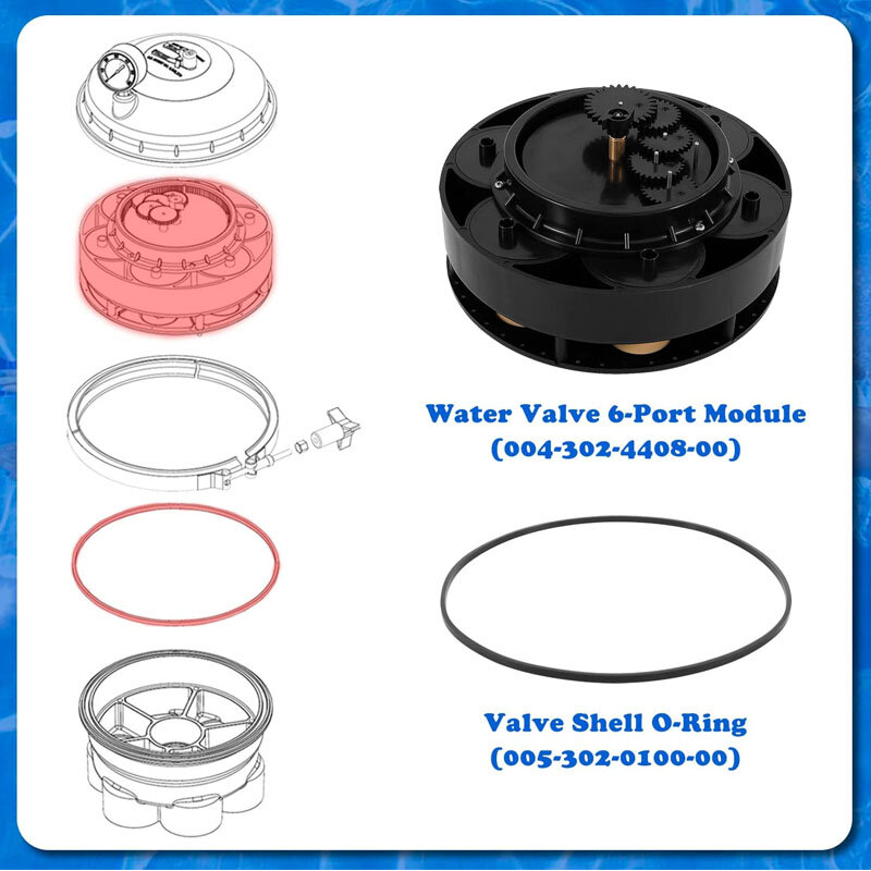 Esuya 004-302-4408-00 6 Poort Module Water Klep Vervangt Voor Paramount, inclusief Klep Shell O-Ring (Pn: 005-302-0100-00)