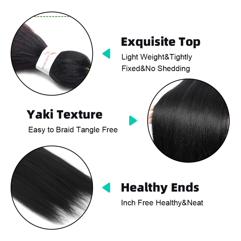 EZ-trenzas de pelo fácil, pelo trenzado preestirado de colores mezclados, fibra sintética de baja temperatura, extensión para trenzas, 26 pulgadas, 90g