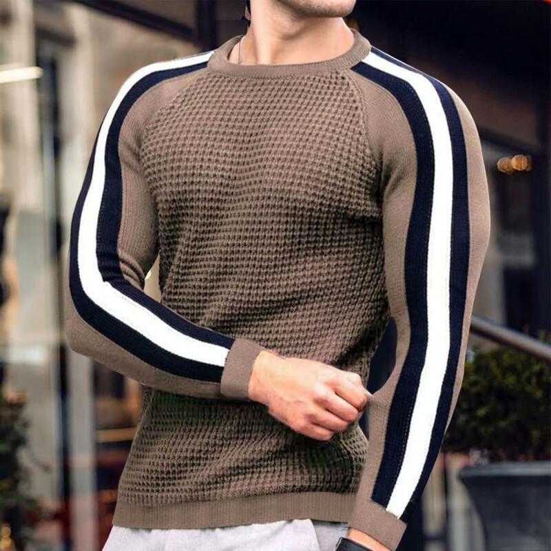 Sweater pria, Sweater rajut tahan angin Super lembut berdandan blok warna