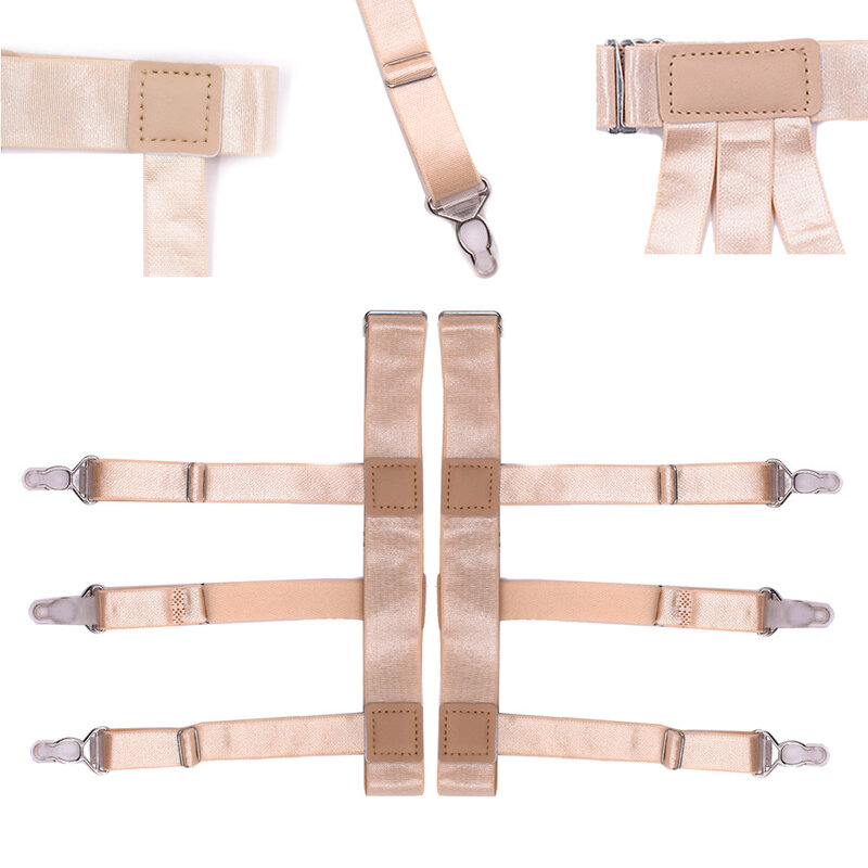 1Pair Mens Shirt Stays Garters Elastic Nylon Adjustable Shirt Holders Crease-Resistance Belt Suspenders Braces