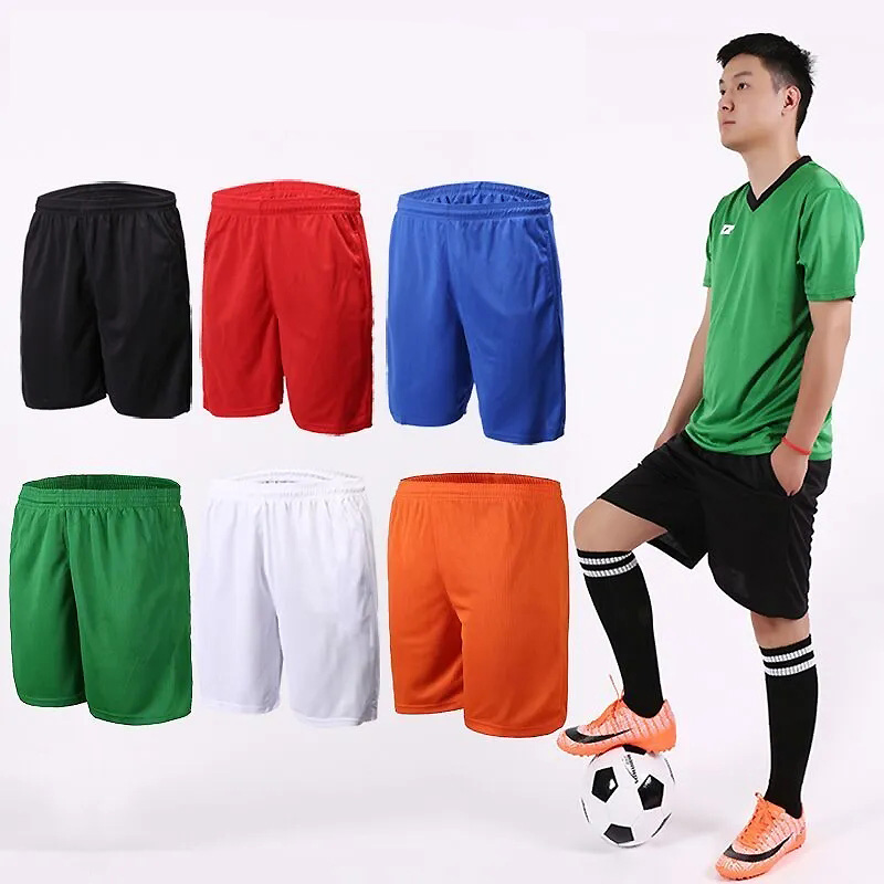 Pantalones cortos deportivos para hombre y niño, Shorts informales de entrenamiento de fútbol, uniforme de fútbol, correr, baloncesto, Color sólido, pantalones cortos de playa sueltos
