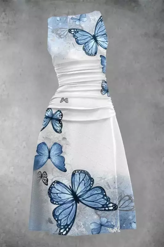 Платье-бабочка, модные стильные летние платья, женское модное пляжное платье без рукавов, женский сарафан в готическом стиле