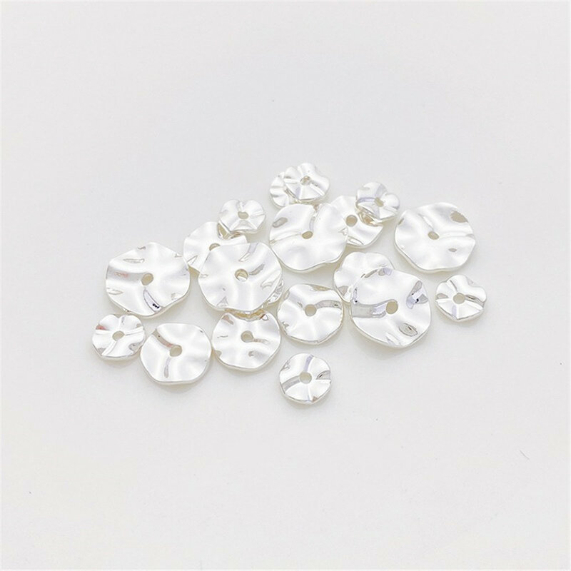 Pack 925 Thick Silver Corrugated Spacer Beads Handmade Diy Beaded Bracelet Necklace Jewelry Material Accessories L333